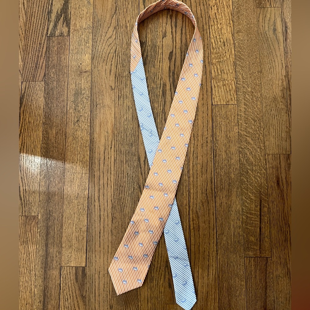 Southern Tide Orange and Blue Tie